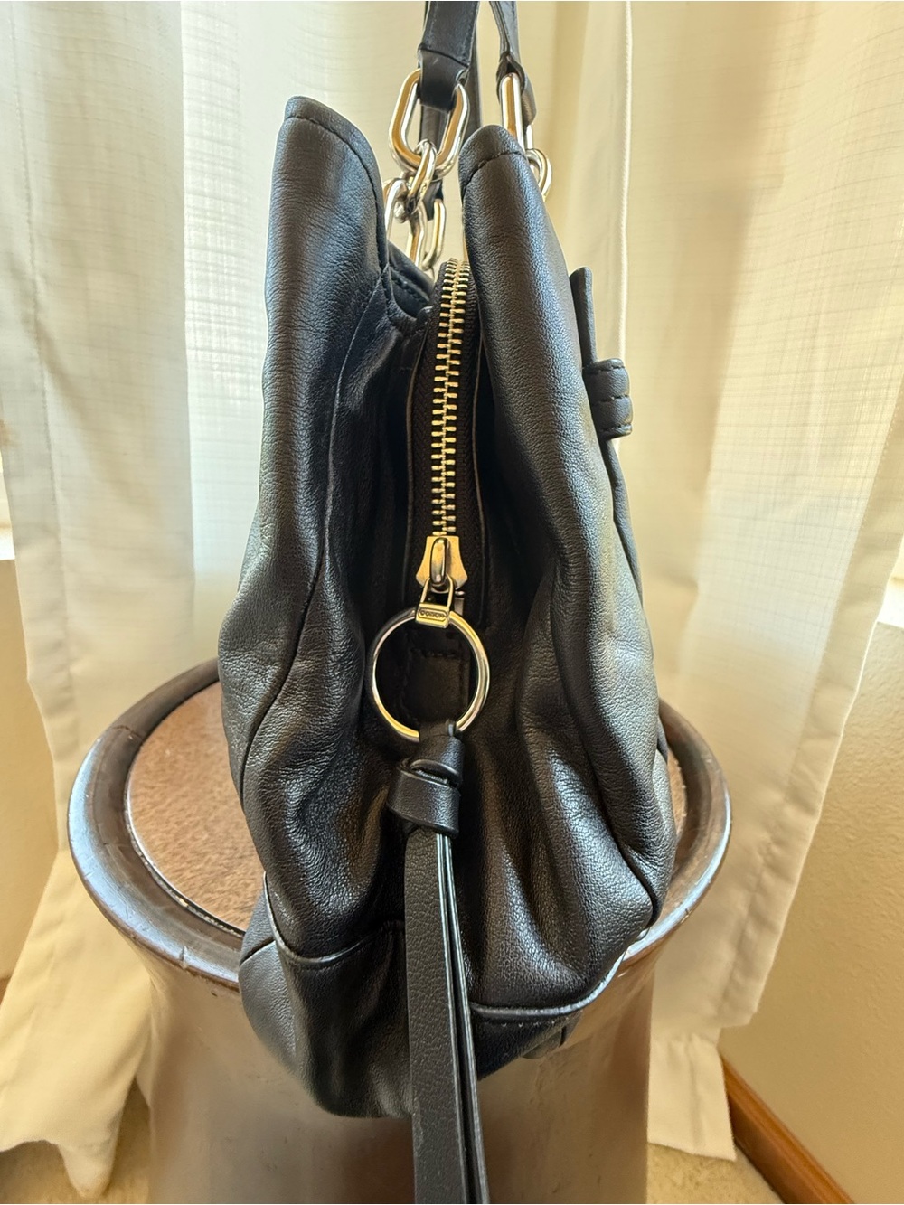 Coach Vintage Chelsea Jayden Black Leather Carryall Bag #17811 - Excellent! - Picture 7 of 15